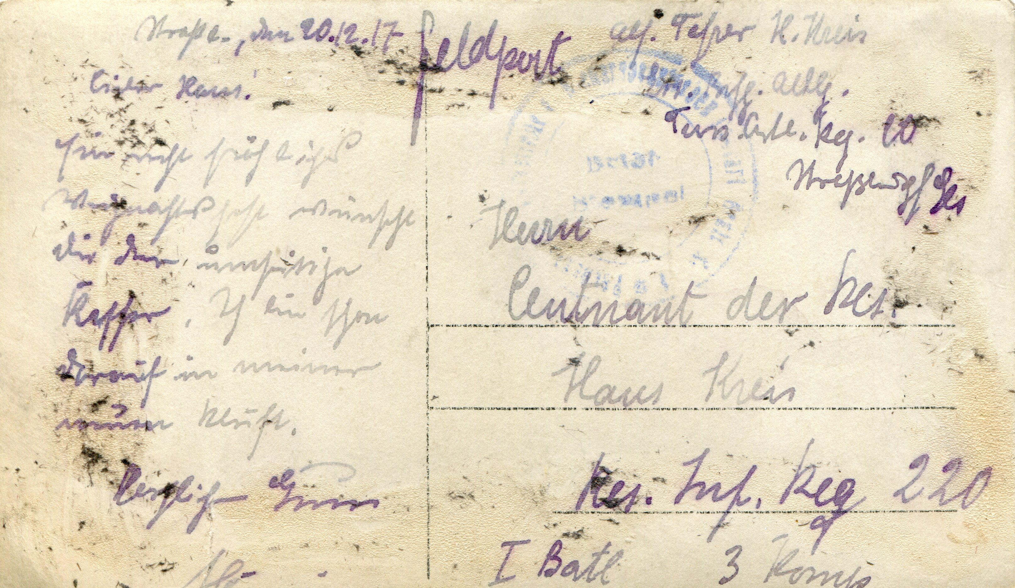 Postkarte 1917